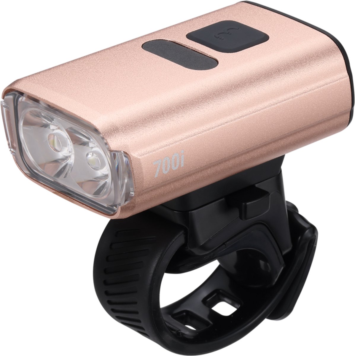 BBB Cycling NanoStrike 700i Koplamp Fiets – 700 Lumen – USB Oplaadbaar – Brandtijd: 45 uur – IPX6 Regenbestendig - Fietsverlichting Racefiets & Mountainbike – Goudroze - BLS-262i