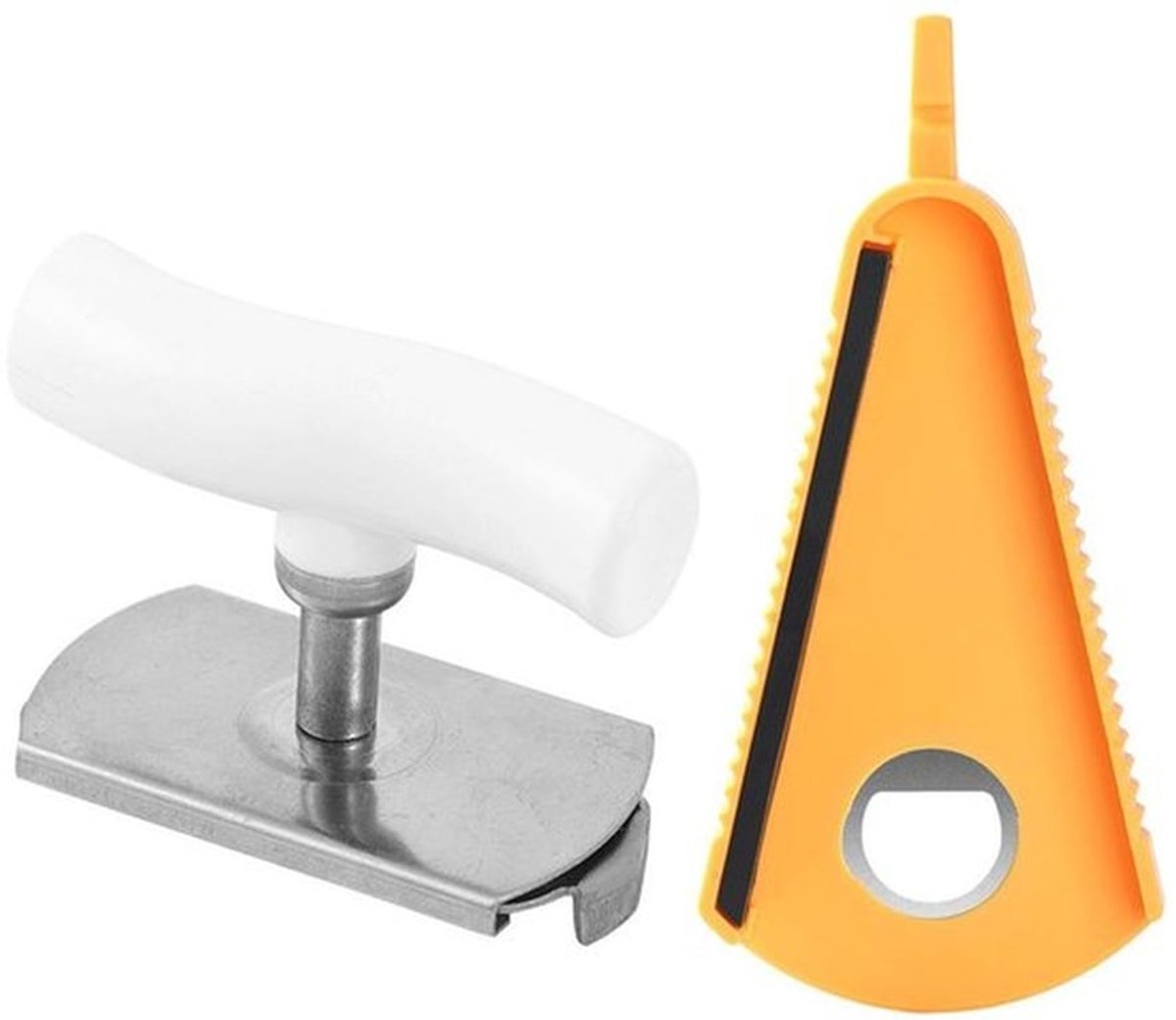 Schroefsluitingen Set van 2 - Creatieve Flesopener - Blikopener - Gereedschap voor Deksels - Kunststof/Roestvrij Staal - Maat 4 x 9 x 6,5 cm
