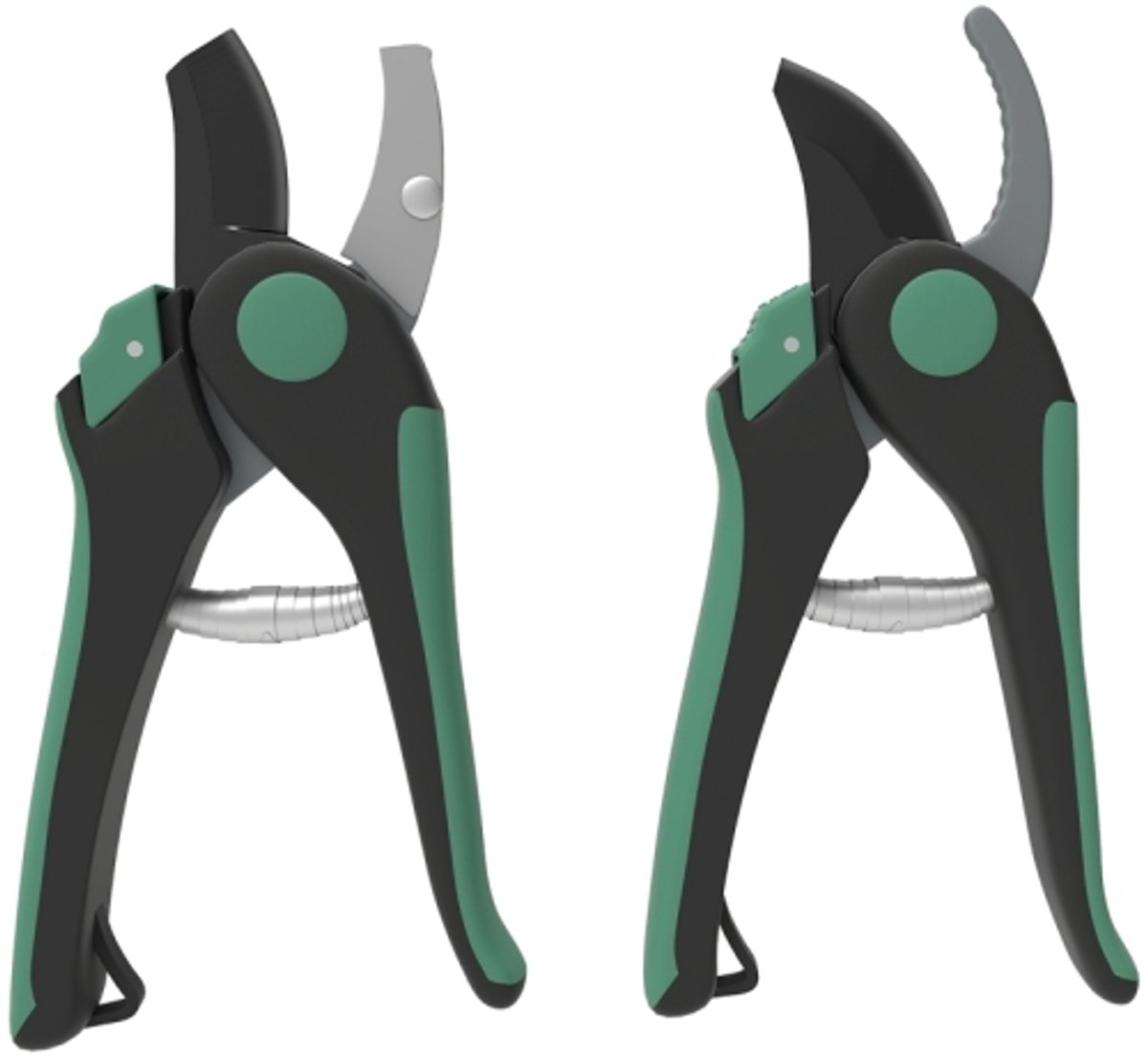 2-delige metalen tuingereedschapsset – Inclusief bypass- en aambeeld-snoeischaar – Tuinset – Tuincadeaus voor vrouwen en mannen – Groen & zwart
