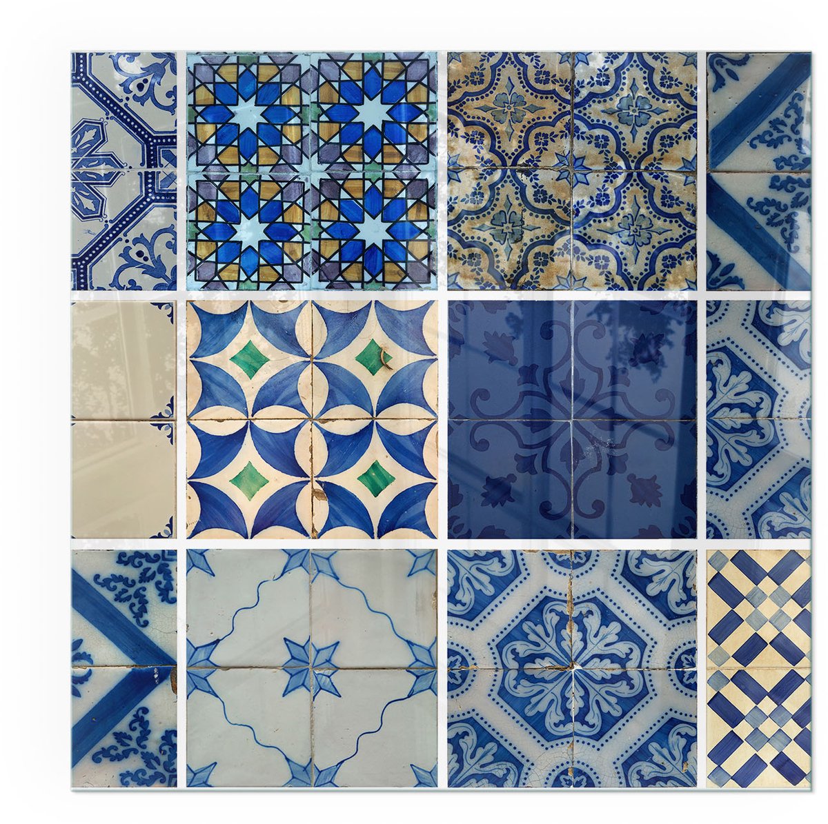 ArtPrintCavePlaat voor onder kachel - 50x50cm - Vloerplaat voor houtkachel - Kachel vloerplaat Blauw - Vloerplaat openhaard