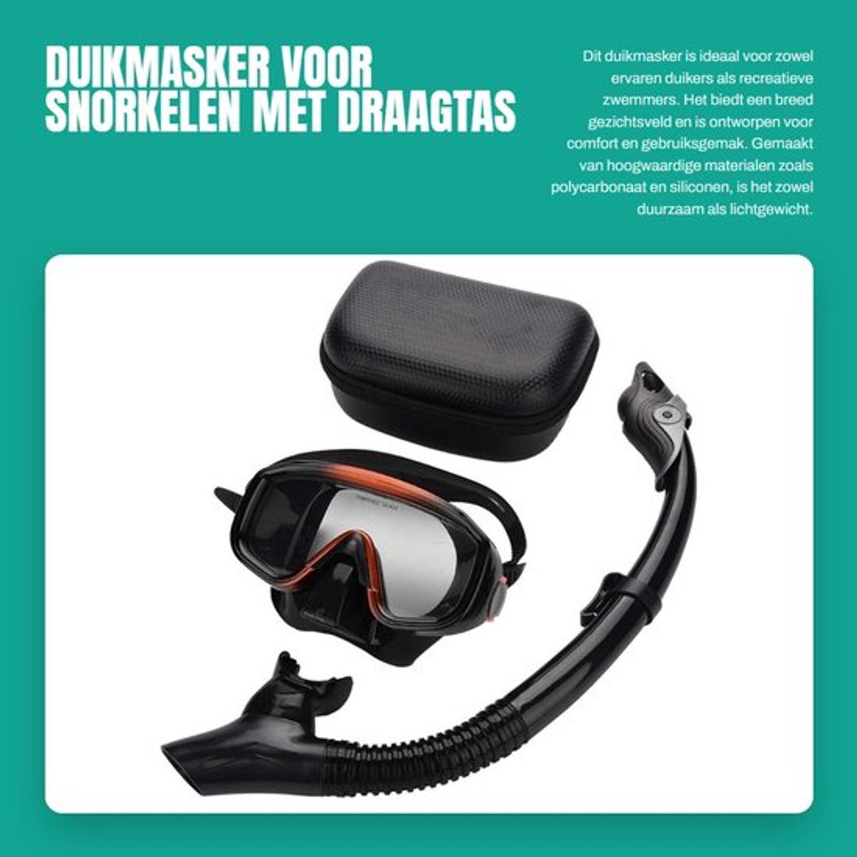 Duikbril Groothoek - Snorkelmasker - Onderwaterzwemmasker - Hoogwaardig Polycarbonaat - Comfortabel en Draagbaar - Brede Gezichtsveld