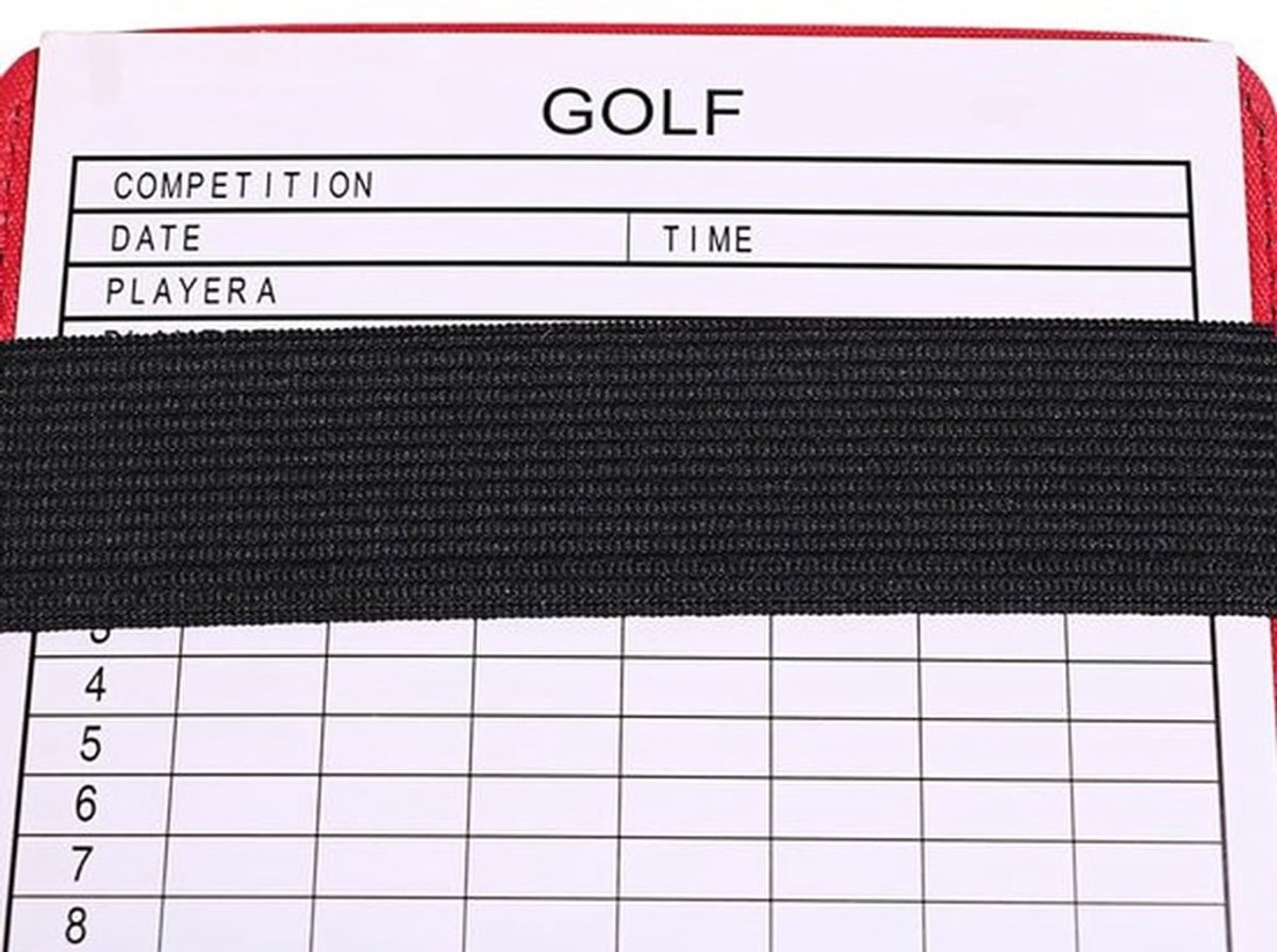 Golf Scorecard Houder Luxe - PU Lederen Boek - Potlood Inclusief - Elastische Bandbevestiging - Stijlvol Ontwerp - Hoogwaardig Materiaal - Golf Scoreboek
