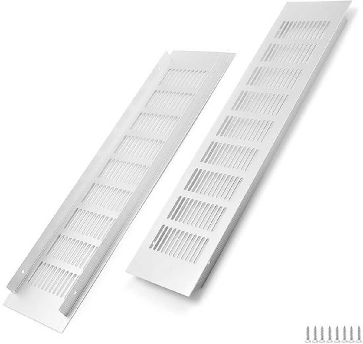 Ventilatierooster 400x100mm - Aluminium - 2 Stuks - Corrosiebestendig - Eenvoudige Montage - Efficiënte Ventilatie - Ontluchtingsrooster