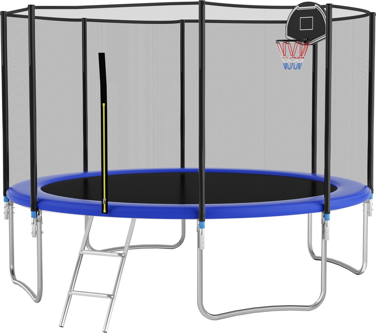 Trampoline Blauw Stalen Frame Met Veiligheidsnet Thuis En Buiten