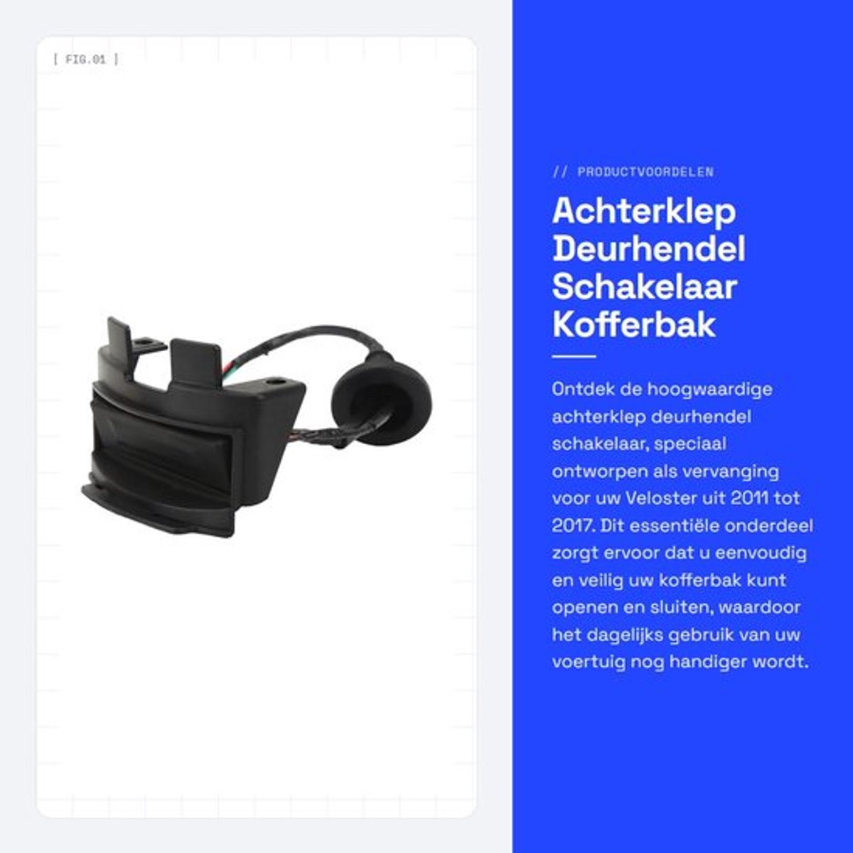 Achterklep Deurhendel Schakelaar - Kofferbak Vergrendeling - Vervangingsonderdeel - Geschikt voor Veloster - Luik Knop - Betrouwbare werk...