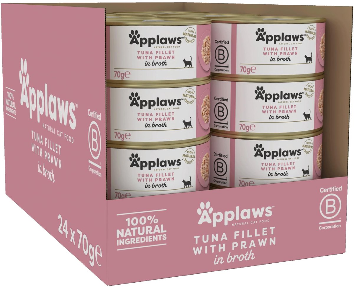 Solidchoice - Natvoer voor Volwassen Katten met Tonijn en Garnalen 24 x 70 g