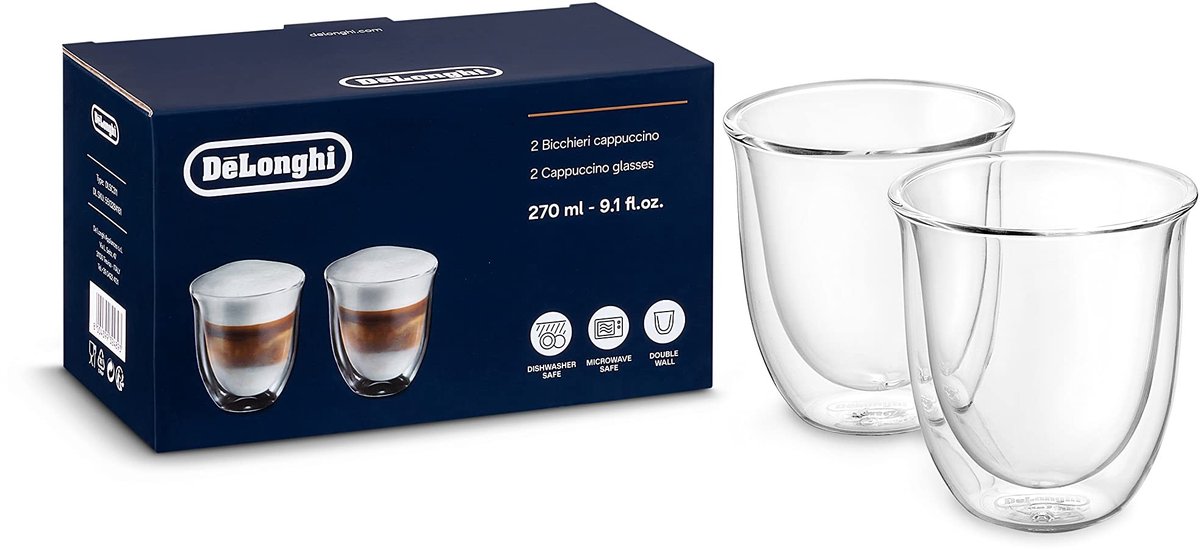 Solidchoice - Set van 2 Dubbelwandige Thermoglas Cappuccino Glazen