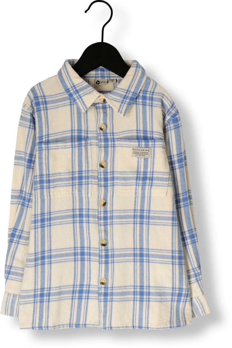 DAILY7 Shirt Check Print - met lange mouwen - Jongens Ecru - Maat 98