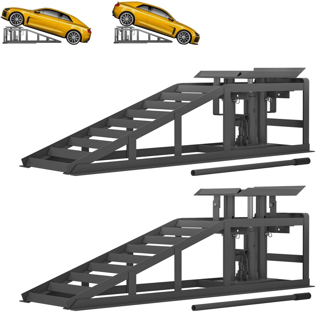 Velori Autotrailer Oprijramp Hydraulische Autolift - Autohelling - Oprijbrug - Hefplatform - In Hoogte Verstelbaar - 2000 kg - 114 x 33 cm