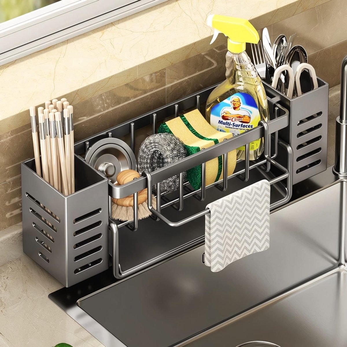 Solidchoice - Multifunctionele Gootsteenorganizer met Opbergdoos