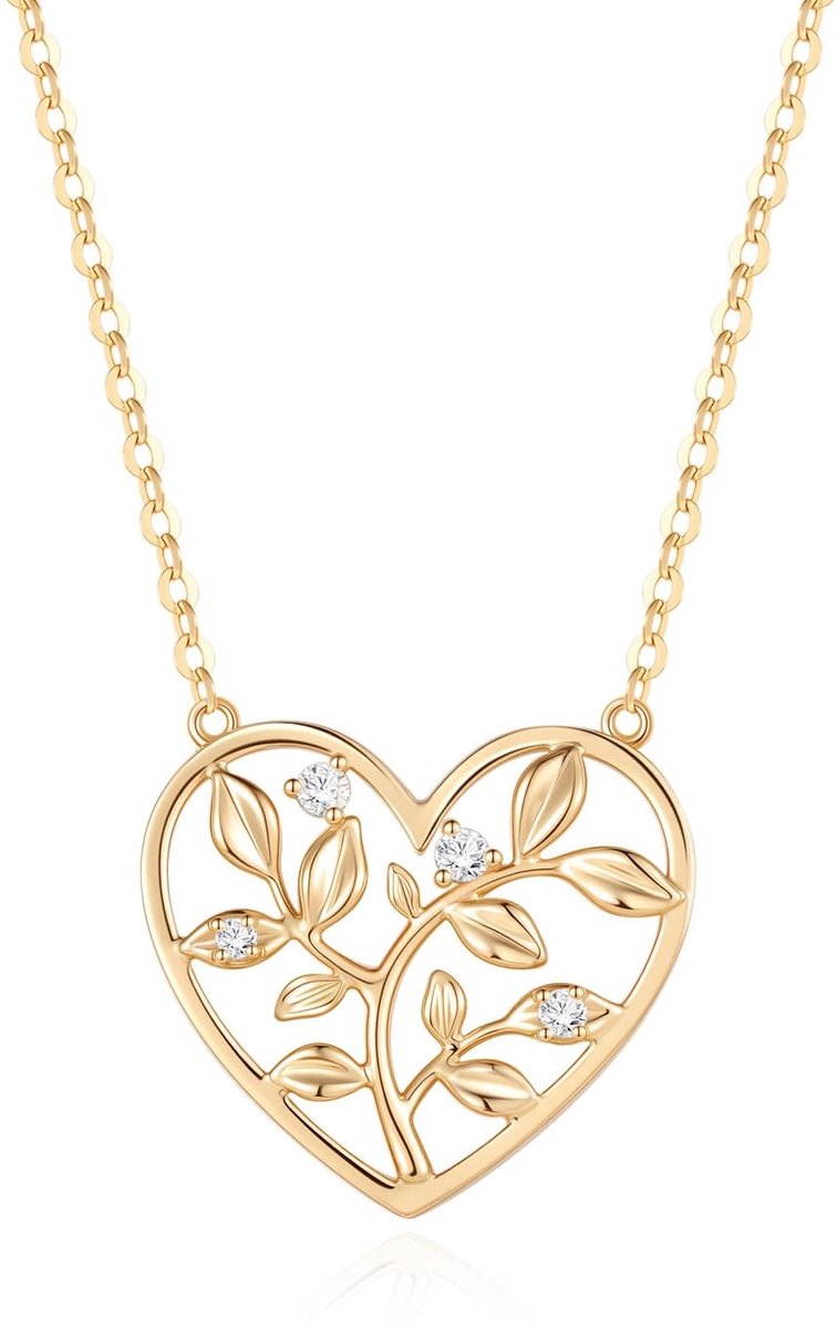 Solidchoice - Tree of Life Ketting met Diamant voor Vrouwen en Meisjes