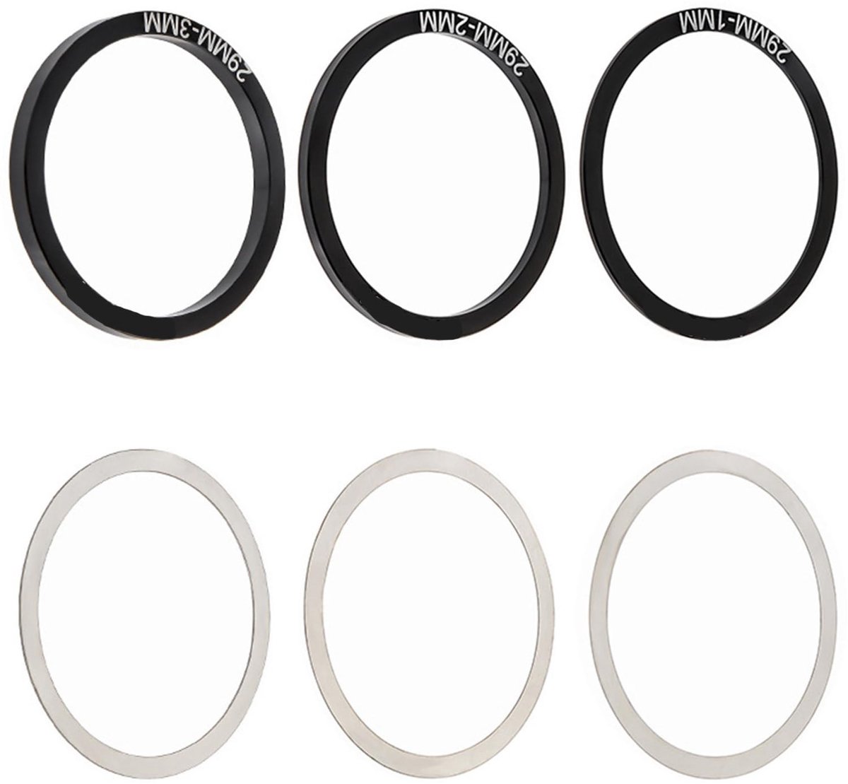 Solidchoice - Set van 6 Aluminium Fietsspaters voor Trapas