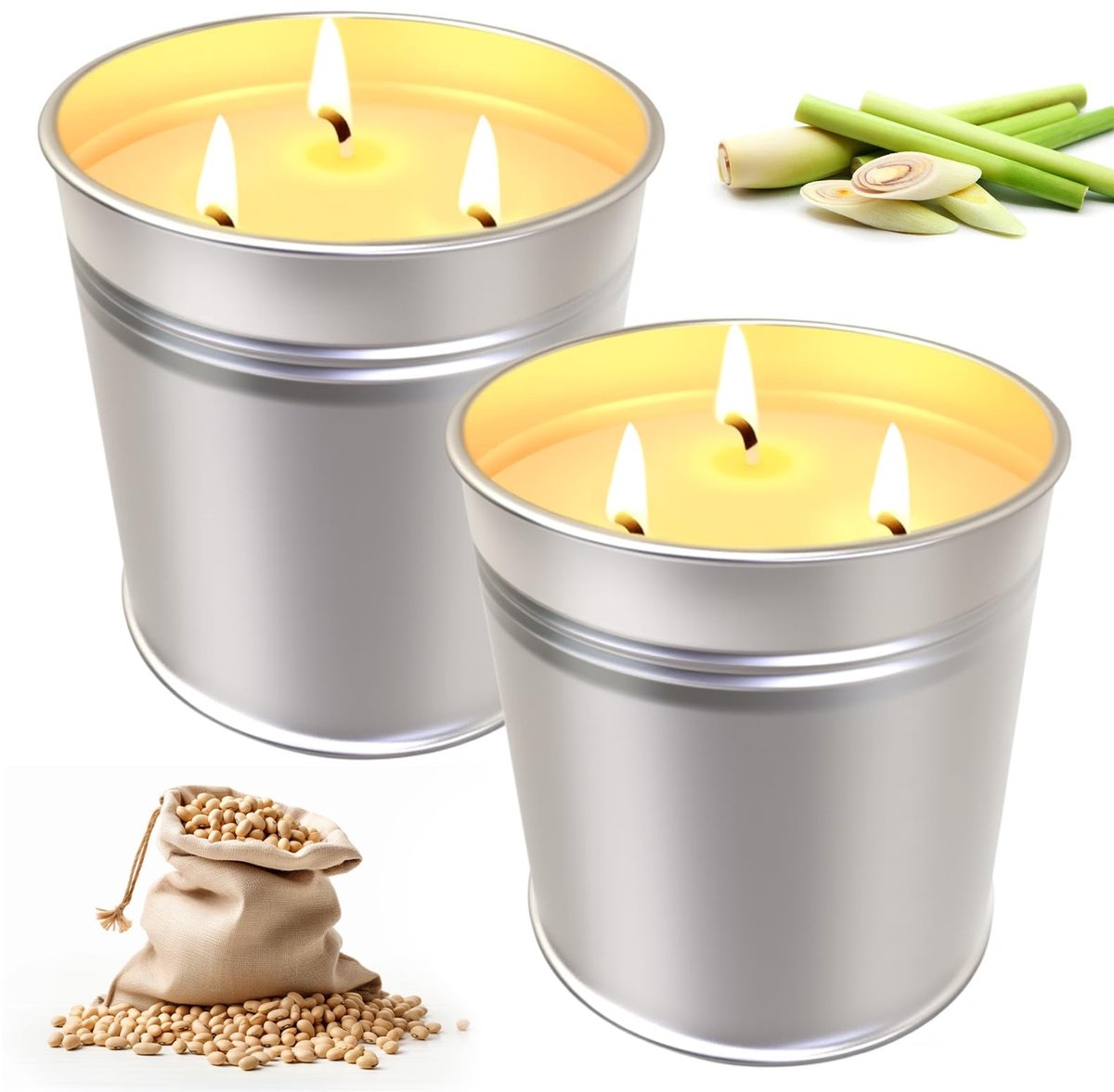 Solidchoice - Citronella Buitenkaarsen, 2 x 400ml voor Tuin en Camping