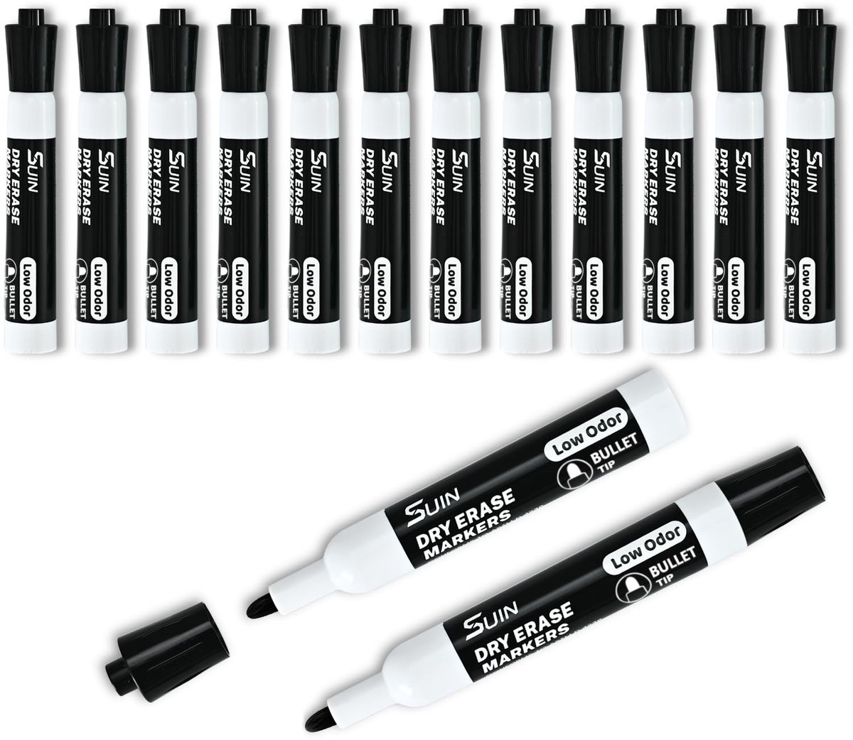 Solidchoice - Set van 12 Witte Whiteboard Stiften met Medium Punt