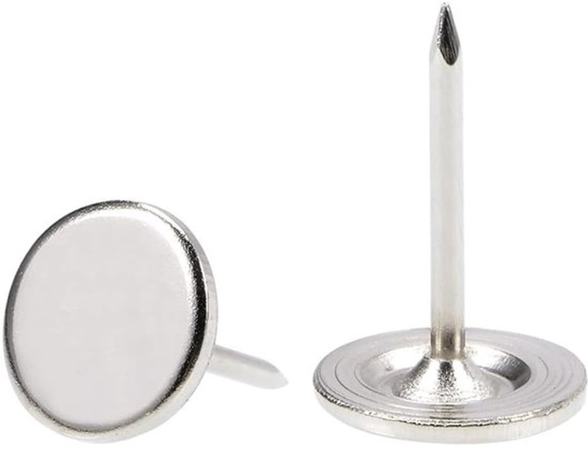 Pushpinnen 150 stuks - Zware Decoratieve Duimspijkers - Platte Kop - Duurzaam Metaal - 11 mm x 17 mm - Voor Thuis/Office Gebruik