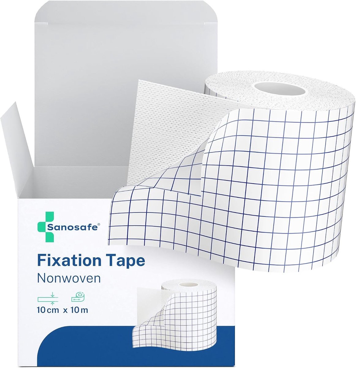 Fixeerpleister op rol - 10 cm x 10 m - Ademend en Hypoallergene Tape van Non-Woven Materiaal - Voor Wondverzorging en Verband
