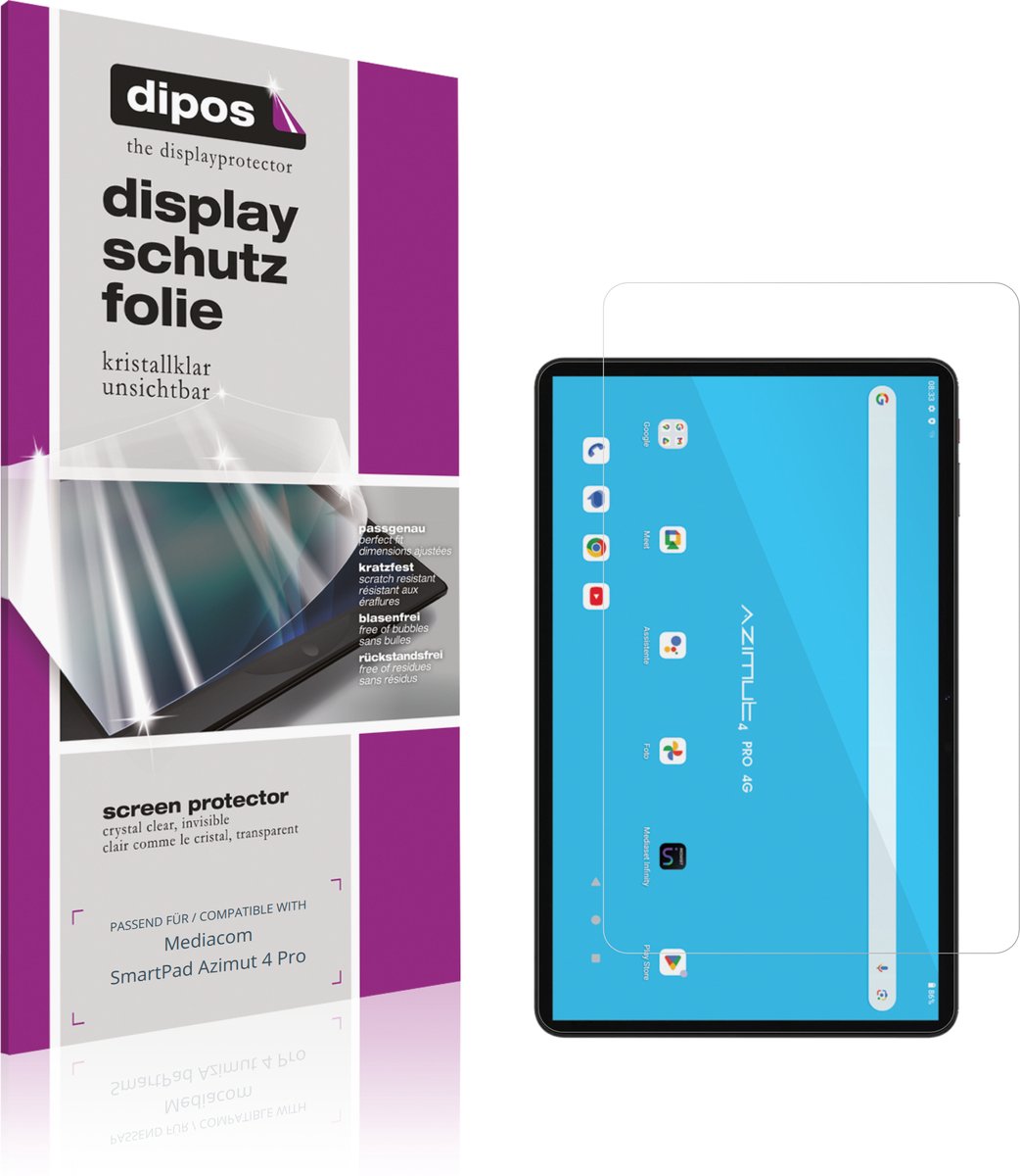 dipos – 2x Beschermfolie geschikt voor Mediacom SmartPad Azimut 4 Pro | Krasbestendige & heldere Screenprotector Ultra-Thin