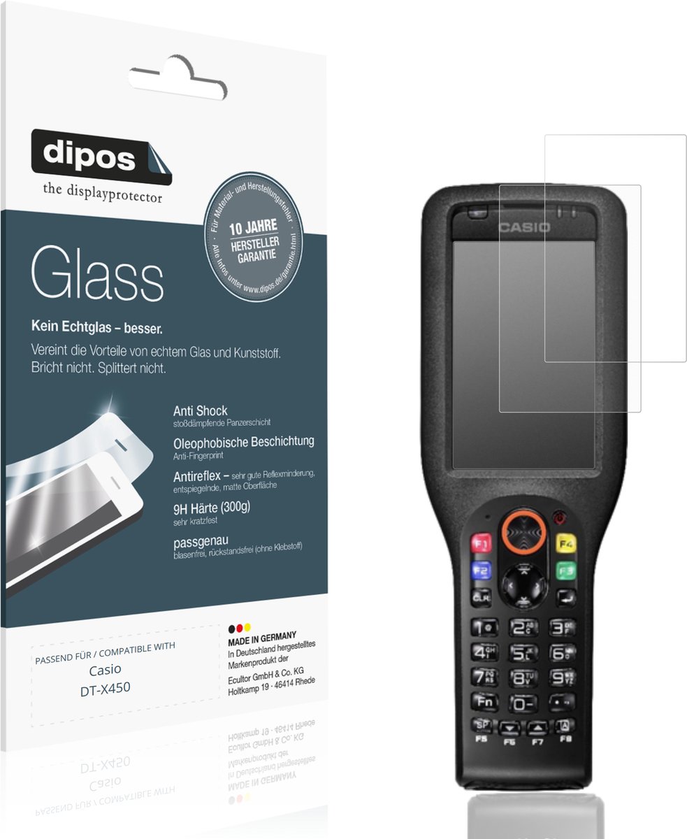 dipos – 2x Matte Pantserfolie geschikt voor Casio DT-X450 | 9H Screenprotector