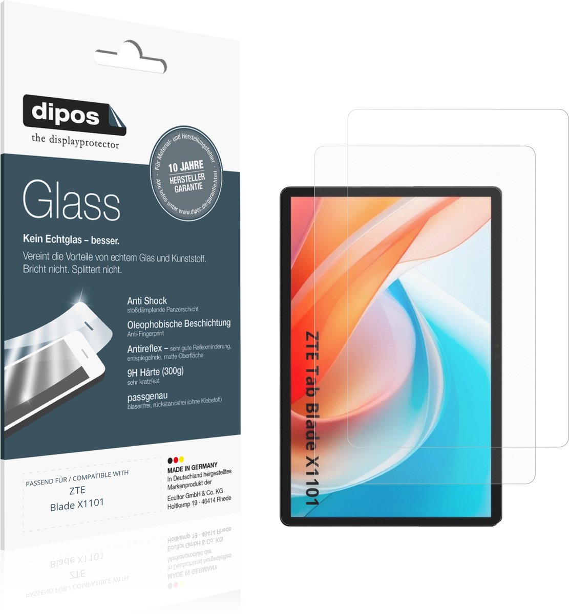 dipos – 2x Matte Pantserfolie geschikt voor ZTE Blade X1101 | 9H Screenprotector