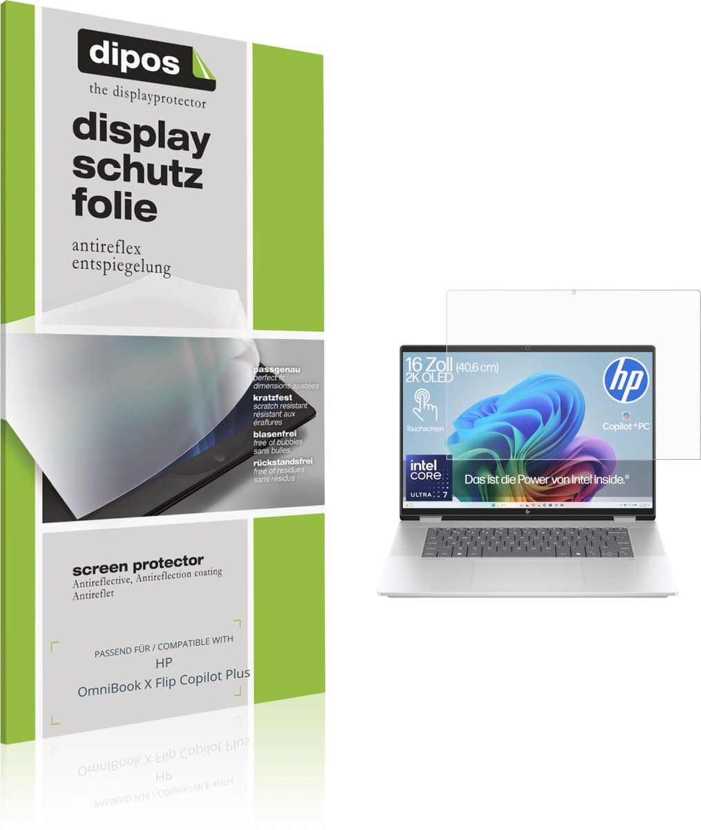 dipos – 2x Matte Beschermfolie geschikt voor HP OmniBook X Flip Copilot Plus | Krasbestendige & antireflecterende Screenprotector Ultra-Thin