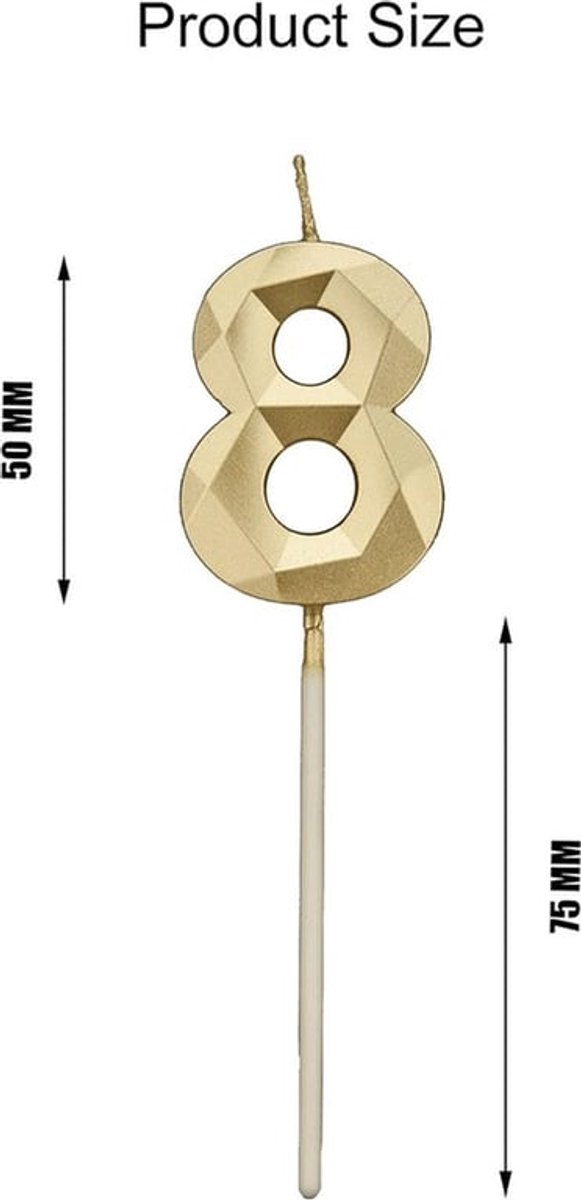 Verjaardagskaarsen - cijfers - 90 - 3D - gouden kaarsen - verjaardagstaart - verjaardagsdecoratie - kinderfeestjes - bruiloften - bedrijfsfeesten - jubilea