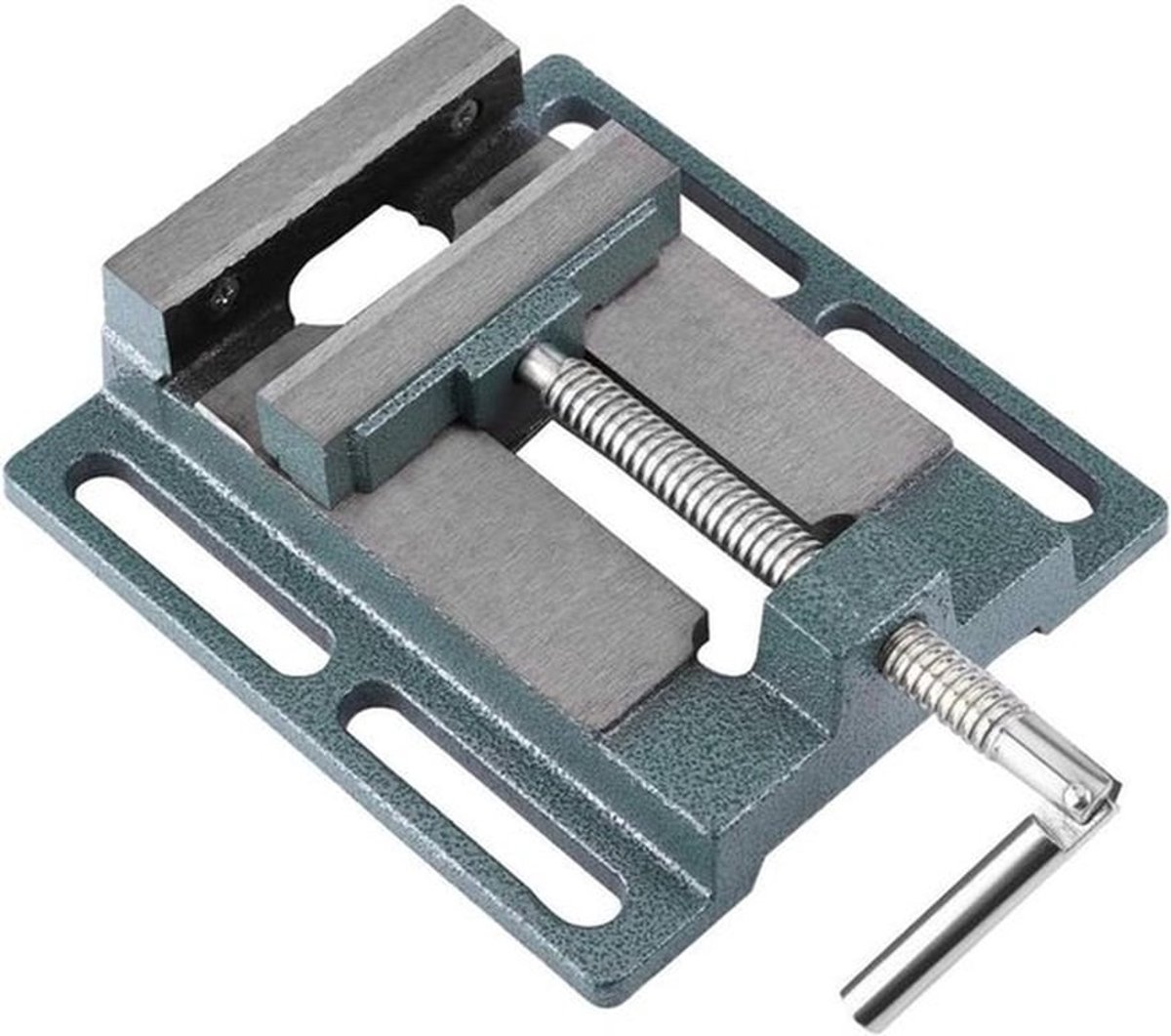 Schroefstok voor boormachine - met zuilbank - tang & parallelopening - 110 mm bekeropening - bekbreedte 20 mm.