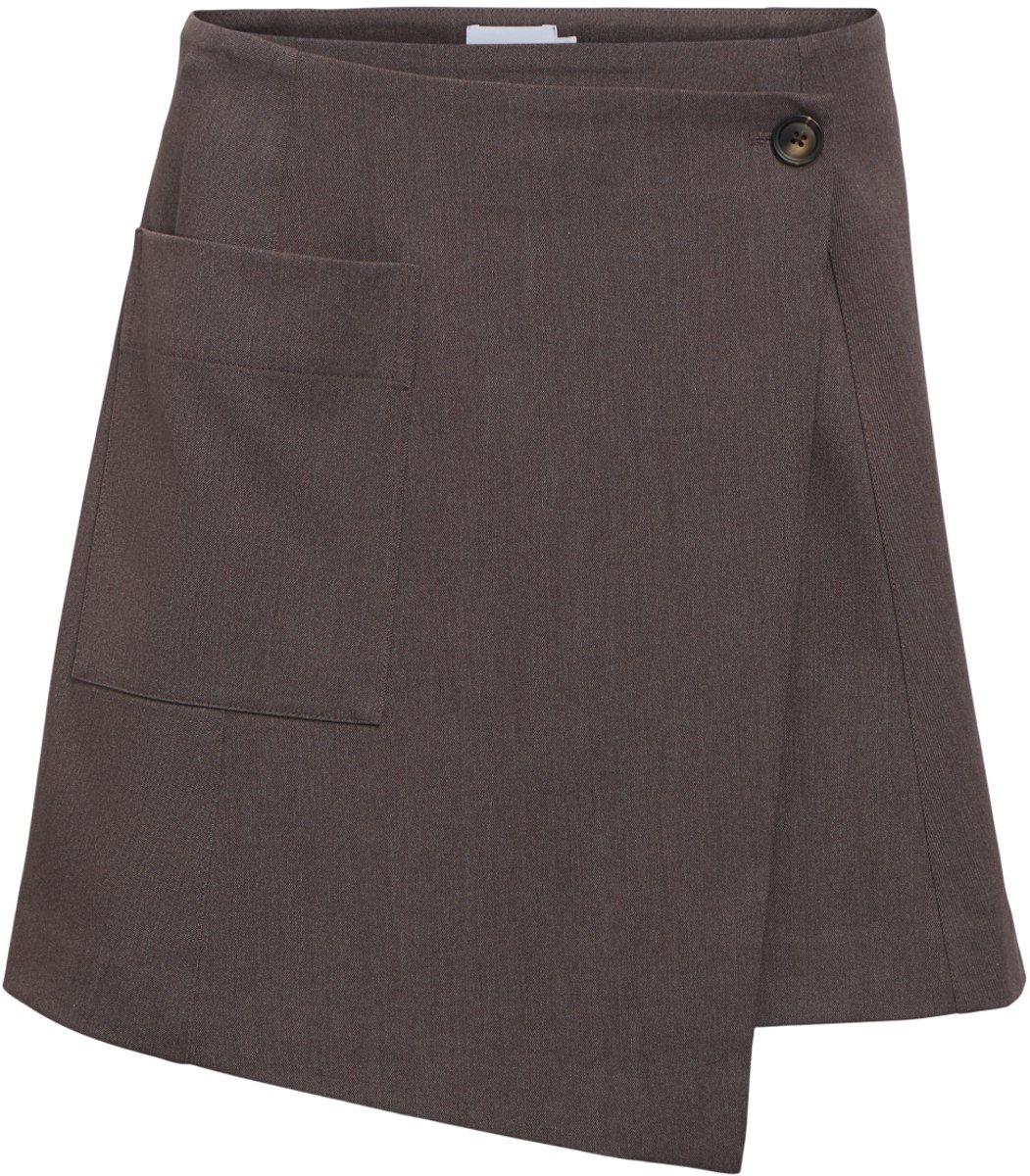 Object Rok Objlisa Re Wrap Skirt Noos 23049949 Seal Brown/melange Dames Maat - W40