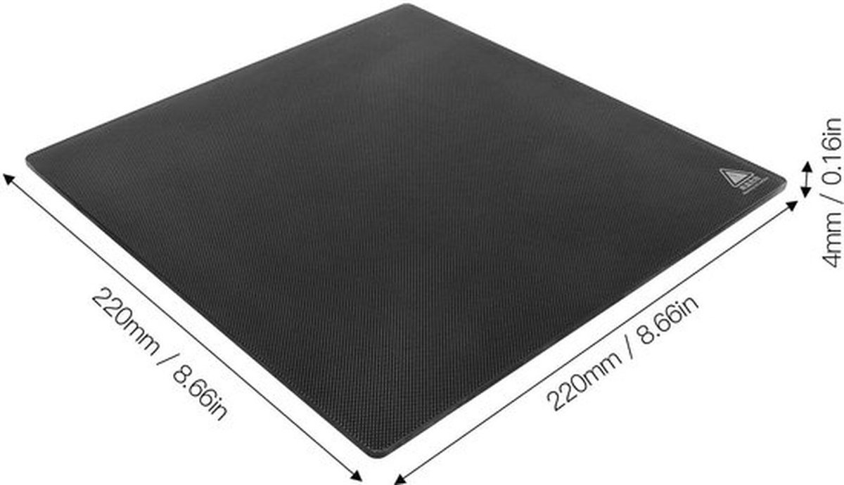 3D-printerbed Gehard Glas 220 x 220 mm - 3D-printerplatform - Uitstekende Hechting - Hittebestendig tot 400 ℃ - Handmatig Verwijderbaar Model - Microporeuze Coating - Glasplaat