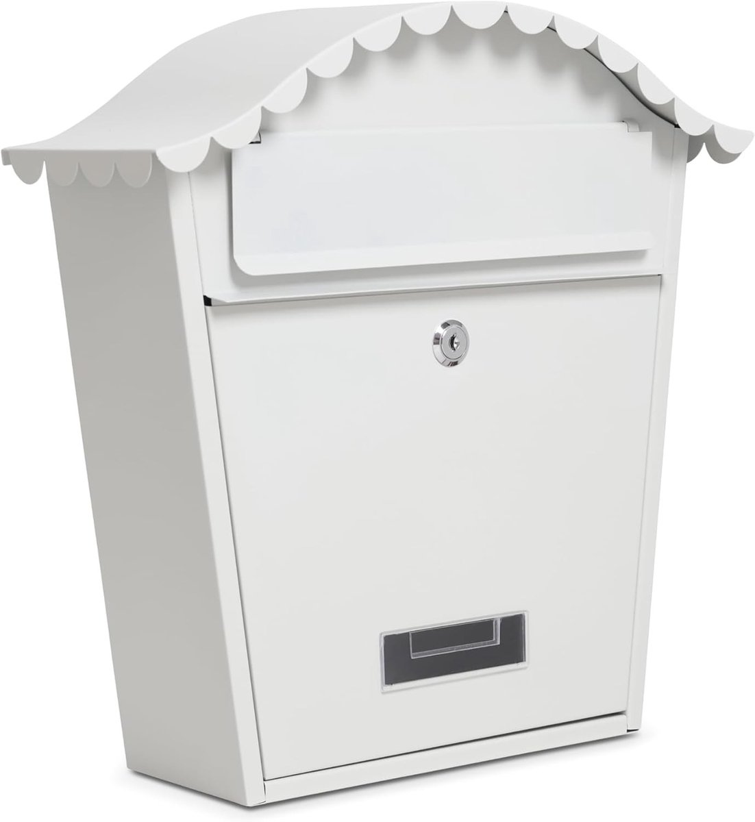 Brievenbus Muurmontage - Brievenbus met slot - Post ontvangen - Weerbestendig gegalvaniseerd staal - 36x13x37cm - Wit