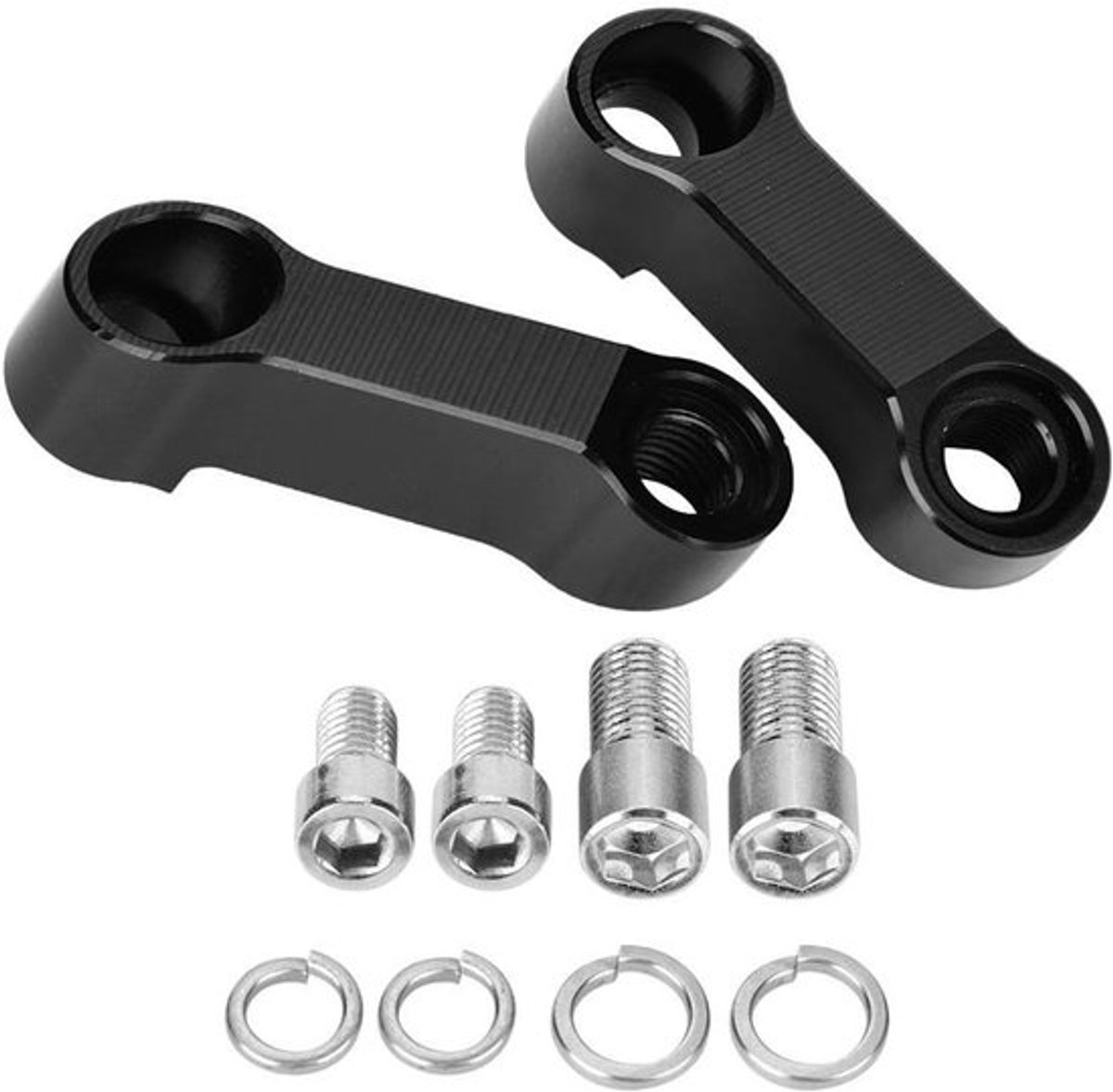 Verstelbare Achteruitkijkspiegels voor Motoren, 10mm en 8mm Adapter Kit, Verhogers en Montage Extenders voor Verbeterde Zichtbaarheid