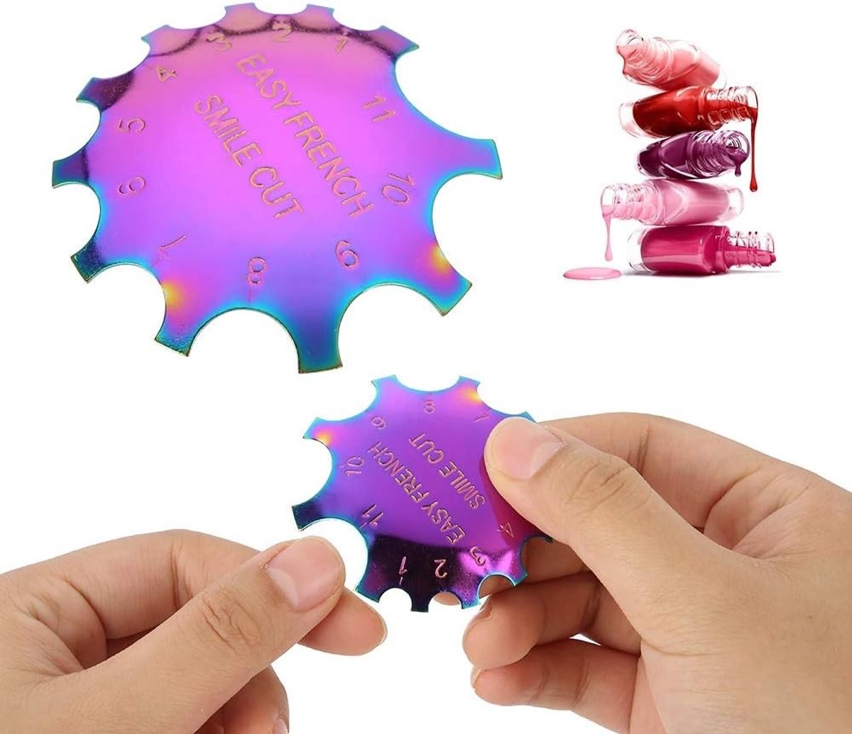 Schattige Franse Nageltrimmer voor Manicure, Eenvoudige Smile Line Snijrand en Nagelkunst Sjabloon Tool