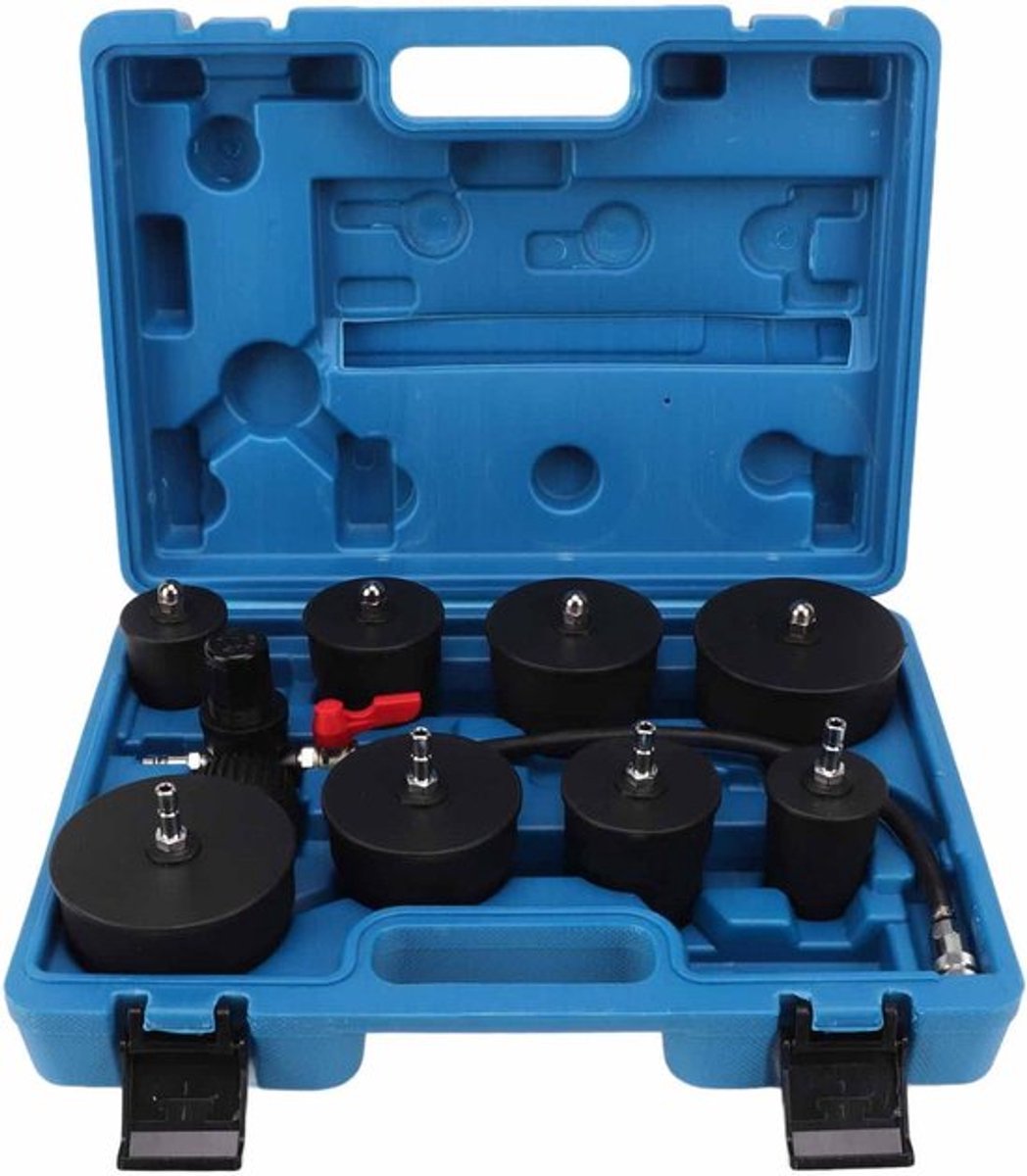 9-delige Turbo Lekkage Testset met Manometer - Turbo Boost Lektestset - Luchtdruk Boost Lektestset - Boostdruk Lektester met Turbosysteem