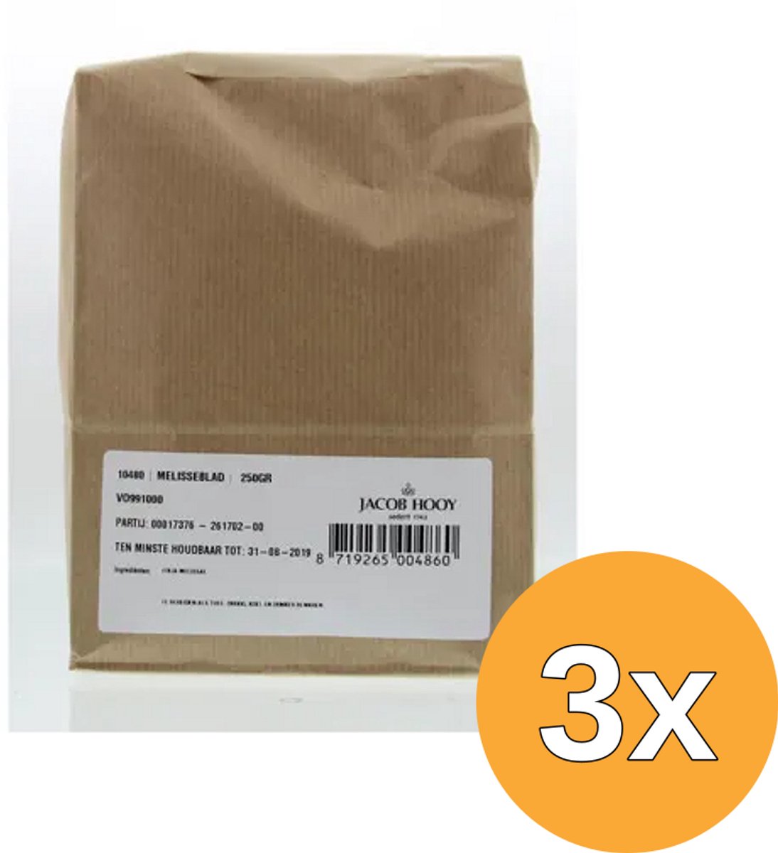 3x Jacob Hooy Melisseblad (250 gr)