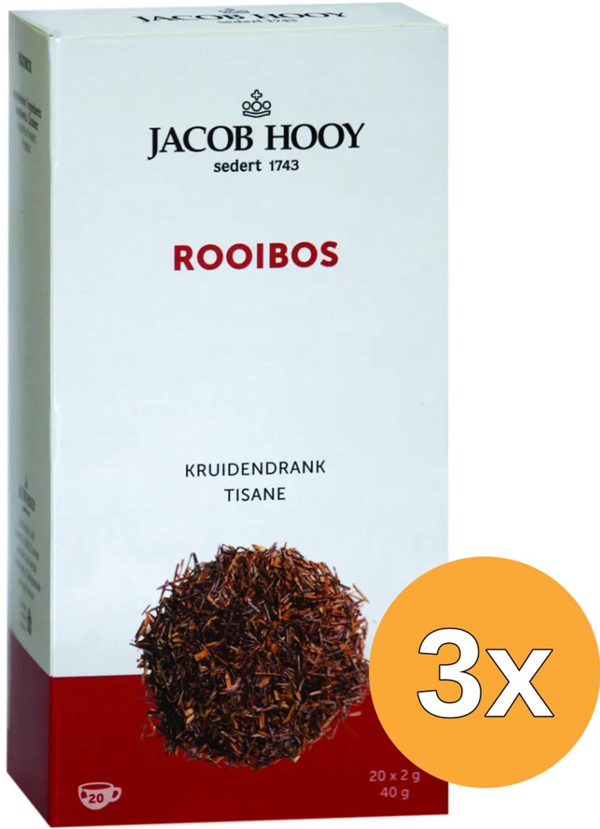 3x Jacob Hooy Rooibos Thee (20 stuks)
