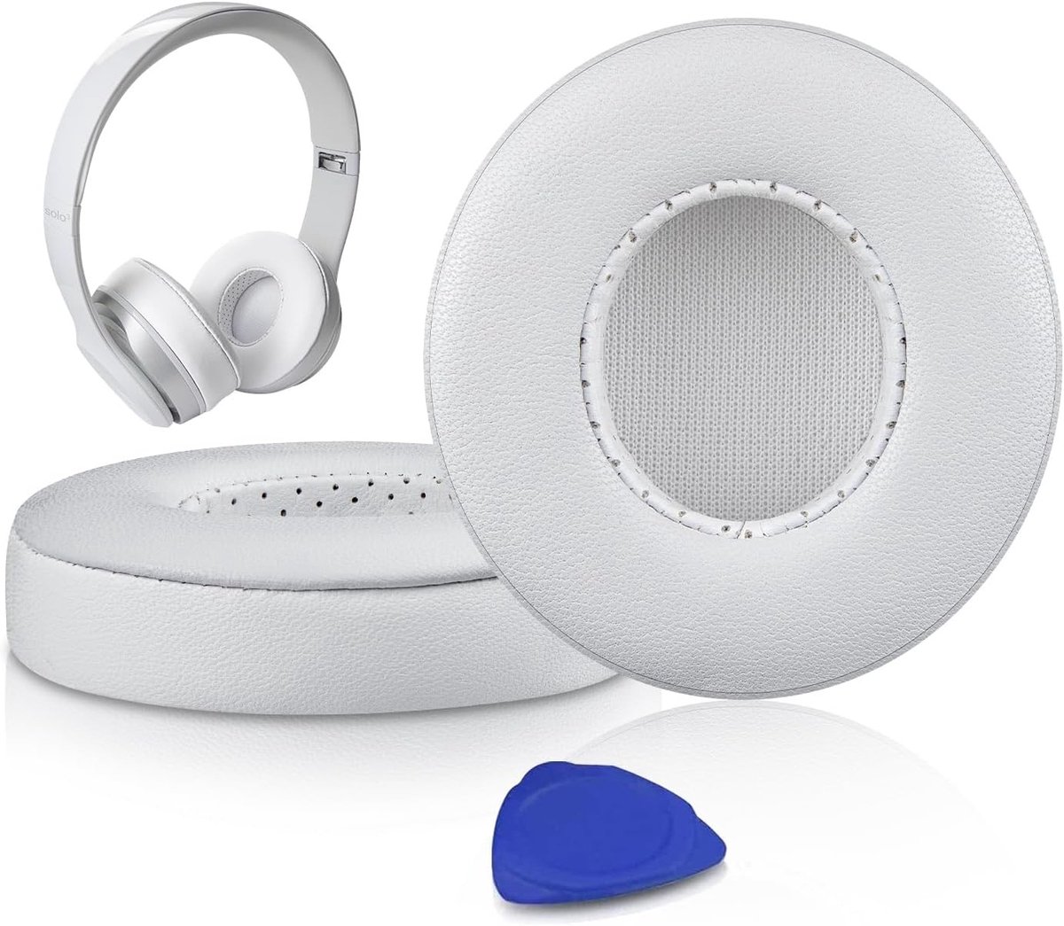 Leren Oorkussens Vervanging voor Beats Solo 2 en Solo 3 Draadloze Hoofdtelefoons, Comfortabele Earpads met Hoge Dichtheid en Extra Dikte voor Verbeterde Geluidskwaliteit en Comfort