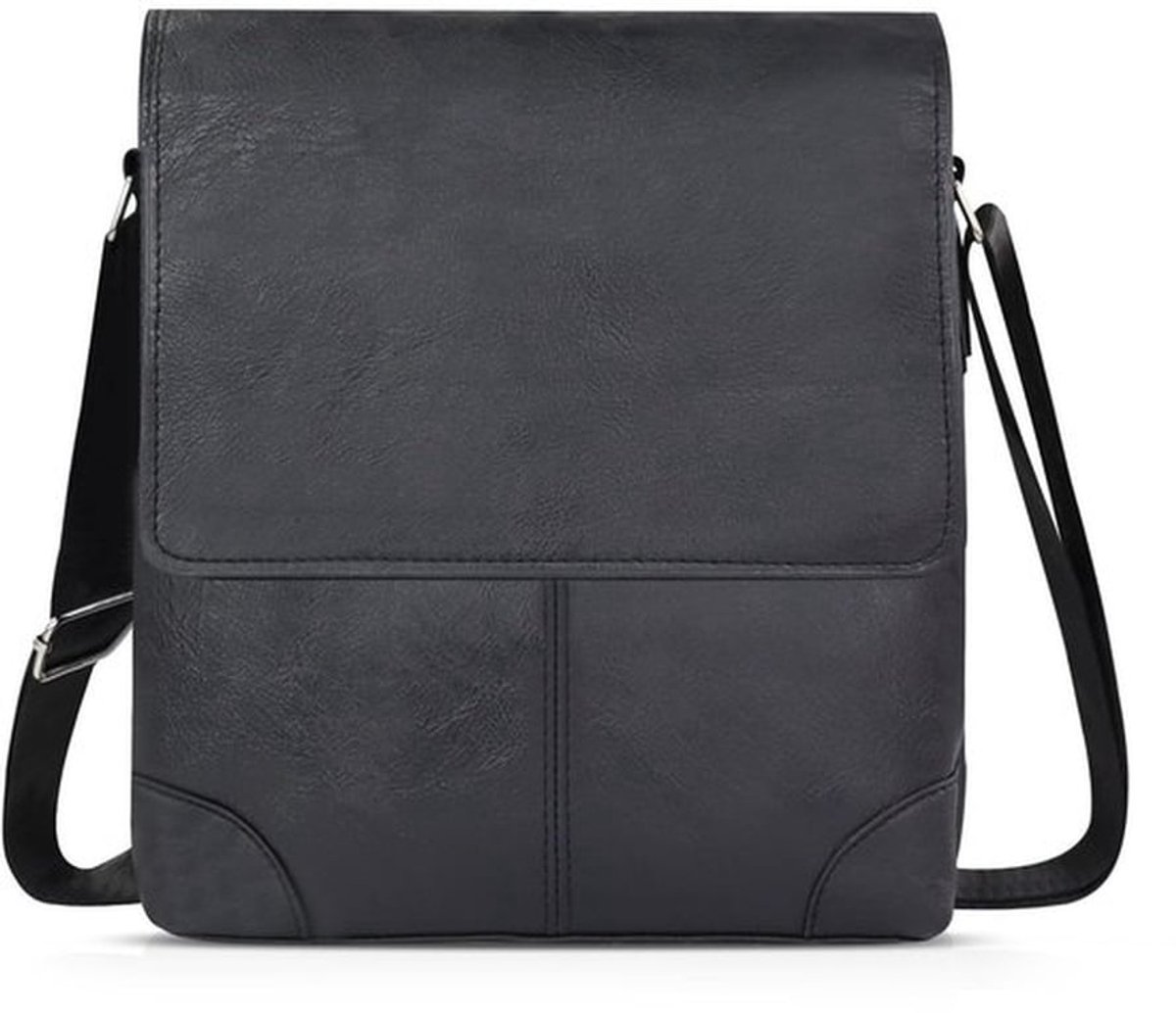 AfitLulu Schoudertas voor heren, 4 zakken, klep, crossbody tas met verstelbare riem, kunstleer, messenger bags met ritssluiting en magnetisch, geschikt voor business en vrije tijd