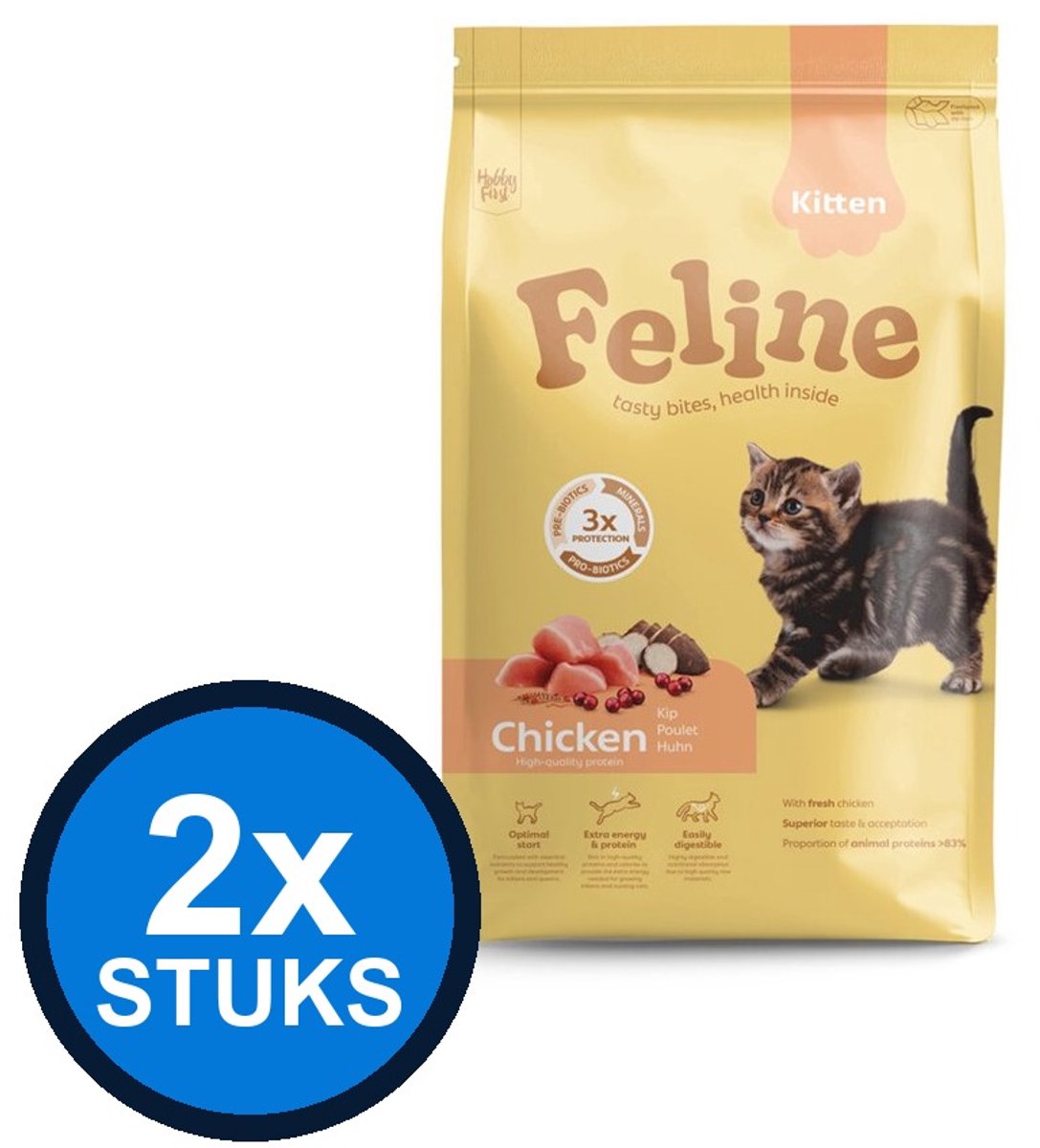 2x Hobby First Feline droog kitten 4,5kg