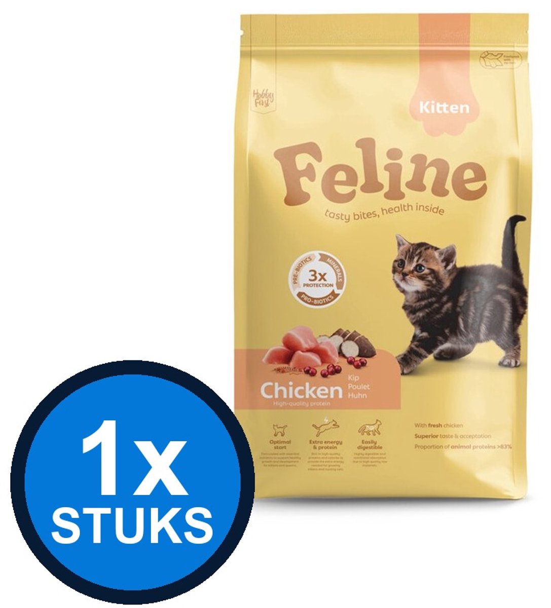 1x Hobby First Feline Kitten Kip - Kattenvoer - 4,5kg