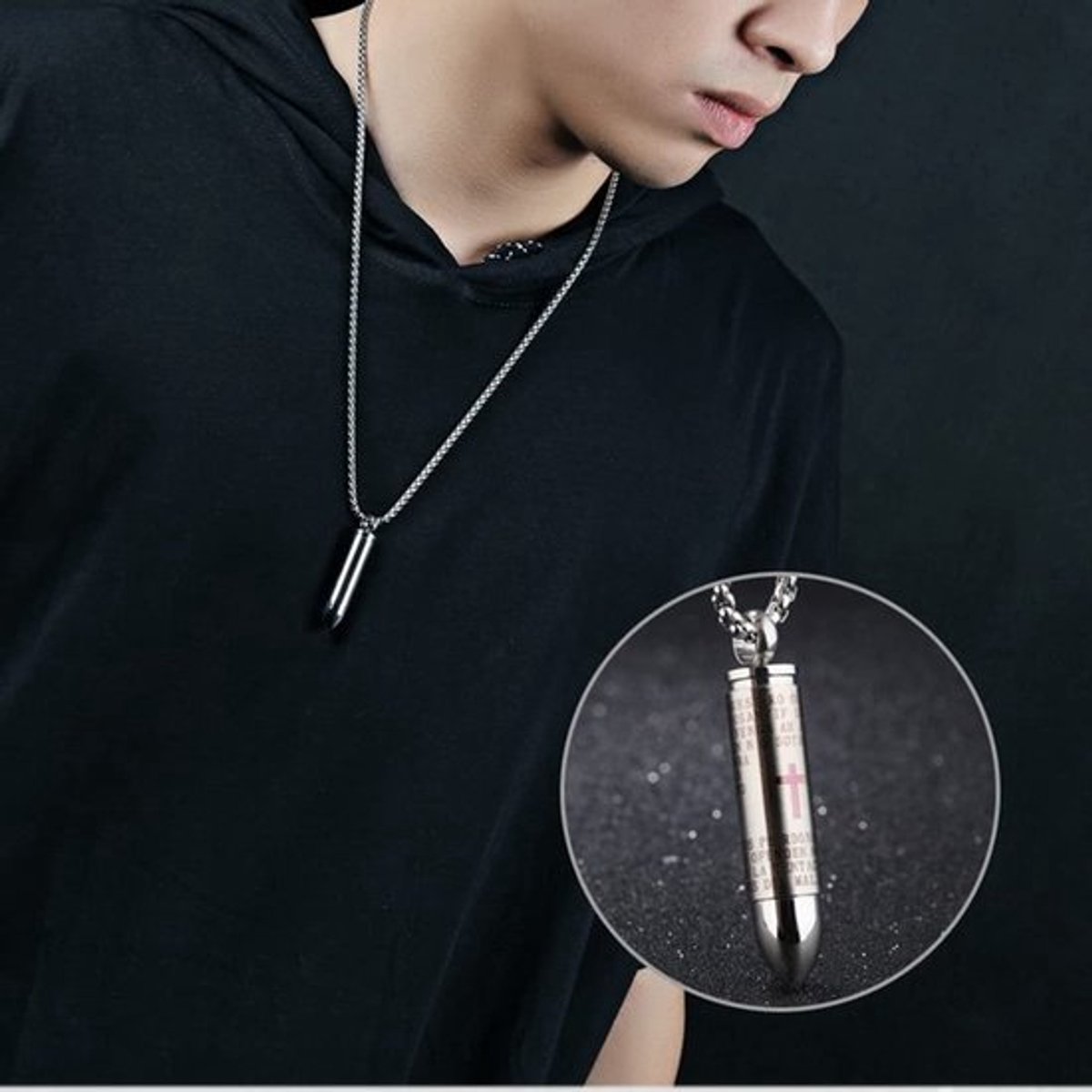 Ketting Hanger Gedenkteken - Kruiscrematie - Roestvrij Staal - Kogelketting - Hypoallergeen - Gratis Geschenkzakje - Herinneringsketting