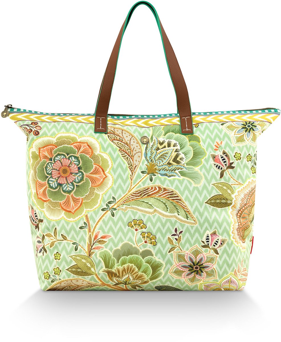 Pip Studio - Tilda Tote Bag met rits - Schoudertas - Hakuna Groen - 66x20x44cm
