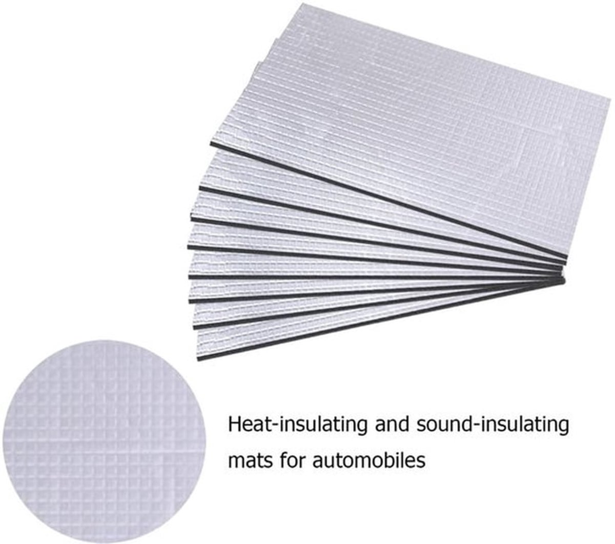 Isolatiematten 10 stuks - Akoestische Isolatie - Geluidsisolatie - Warmte-isolatie - Aluminiumfolie - Schuimrubber 25x18x5 mm