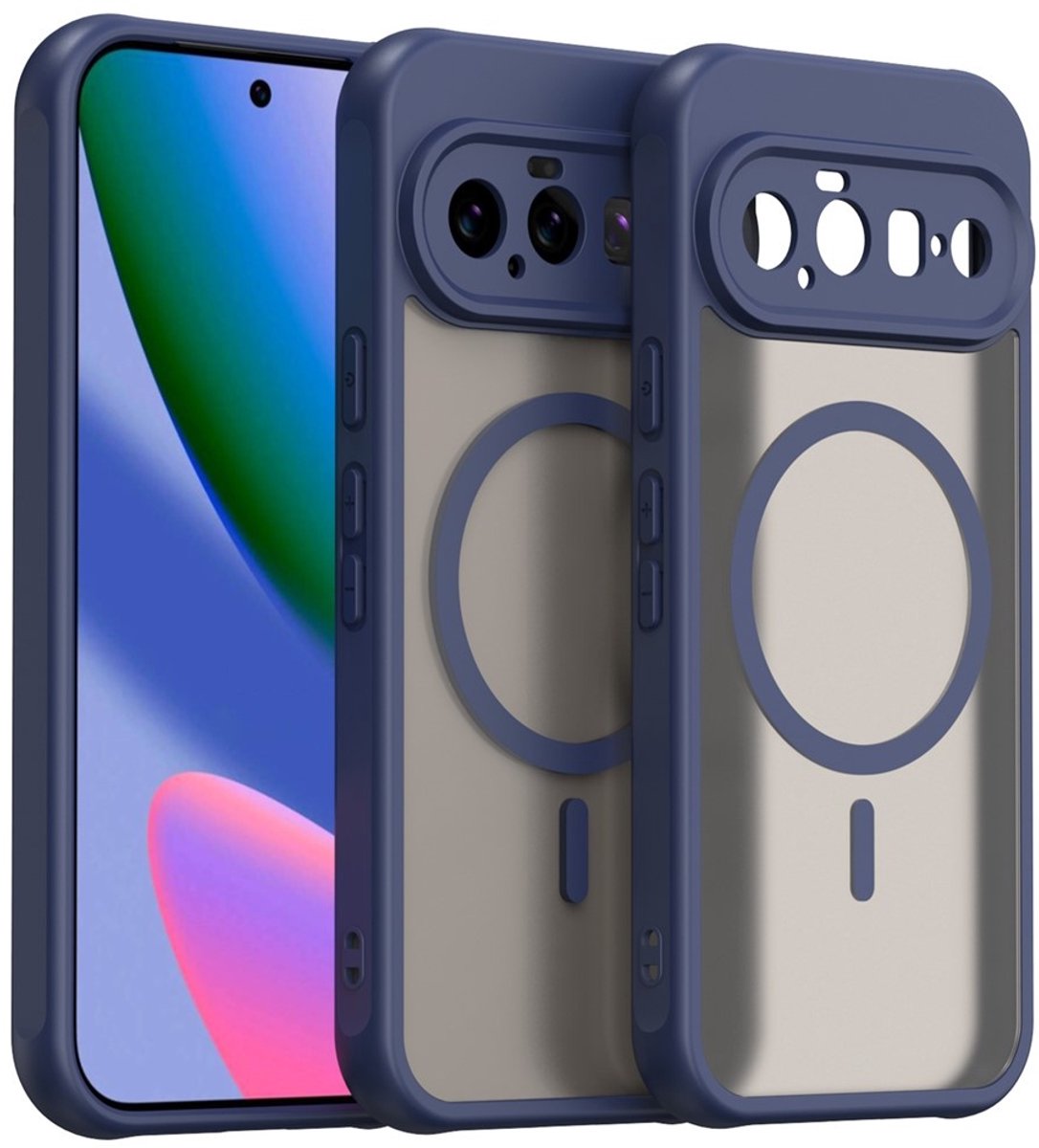 Coverup Hoesje - Geschikt voor Google Pixel 11 Hoesje - Coverup Mat Transparante Back Cover met Camera Cover - MagSafe Compatible - Blauw