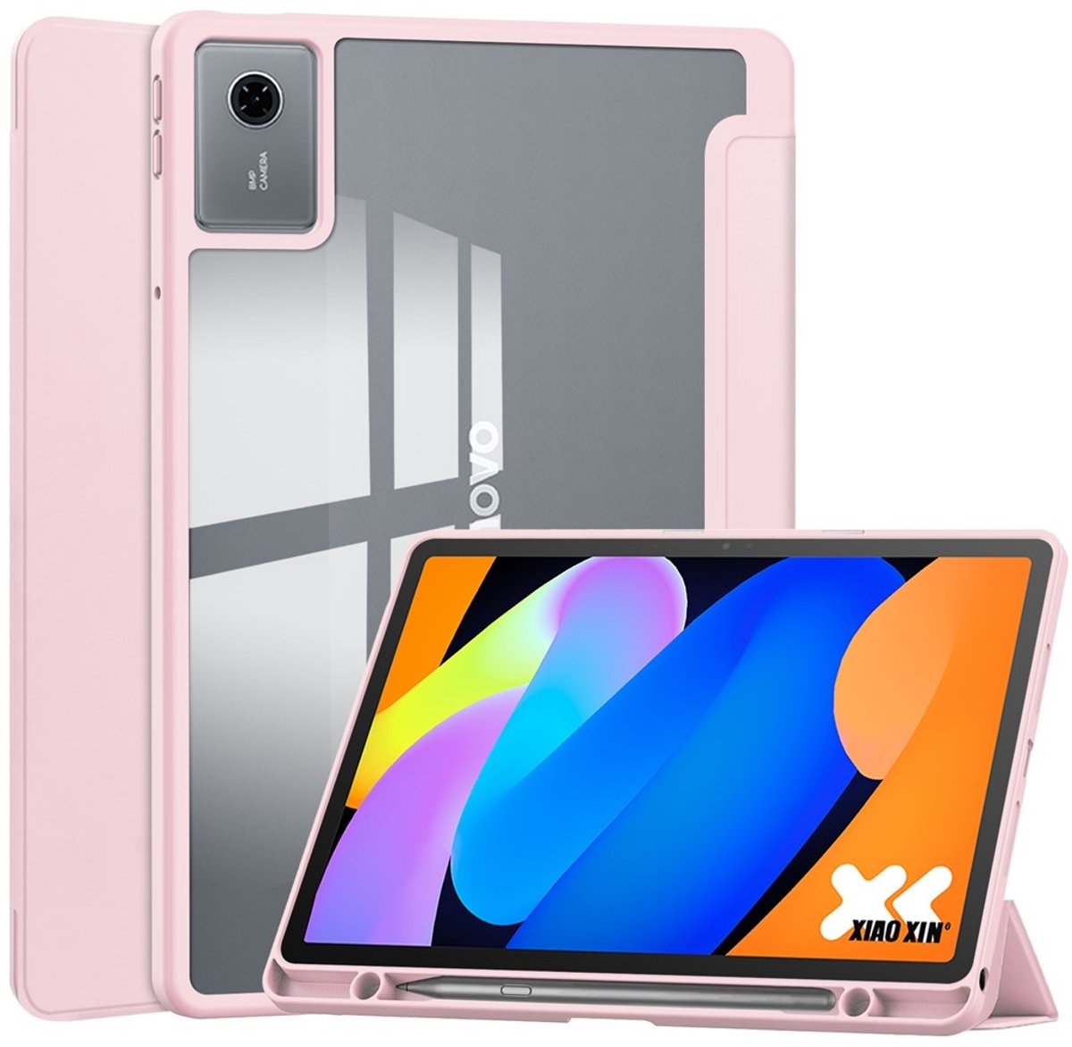 Coverup Tablethoes geschikt voor Lenovo Idea Tab 11 Hoesje - Tri-Fold Folio Case met Wake/Sleep en Stylus-houder - Roze