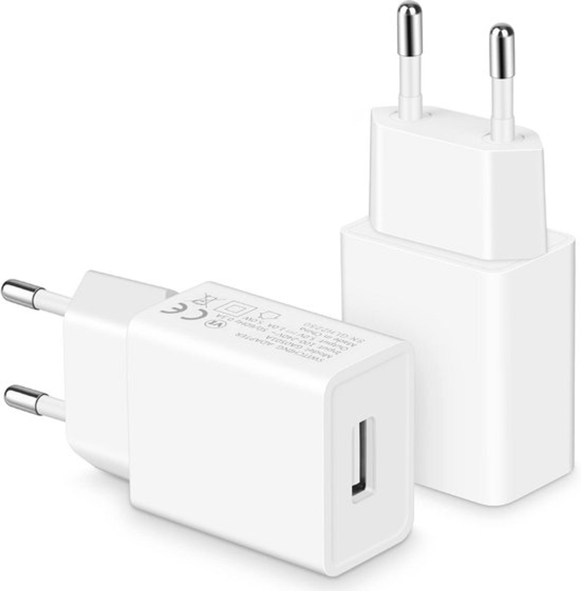 USB Lader 5W (2-Pack) - Compact & Veilig voor Mobiele Apparaten