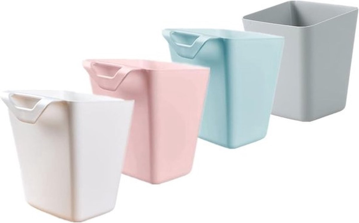 4 Stuks Hangende Bekerhouders voor Trolley, Opbergmanden, Keukenaccessoires en Make-up Organizer in 4 Kleuren, Ideaal voor Ruimtebesparing en Organisatie