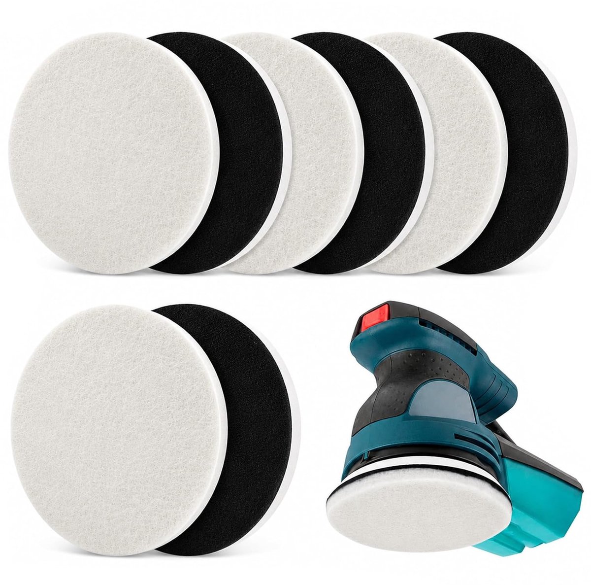 8Pcs Polishing Pad 125mm for Random Orbital Sander Felt Soft Washable Car Polishing Wheel 125mm Reusable for Polishing - ShopVlot