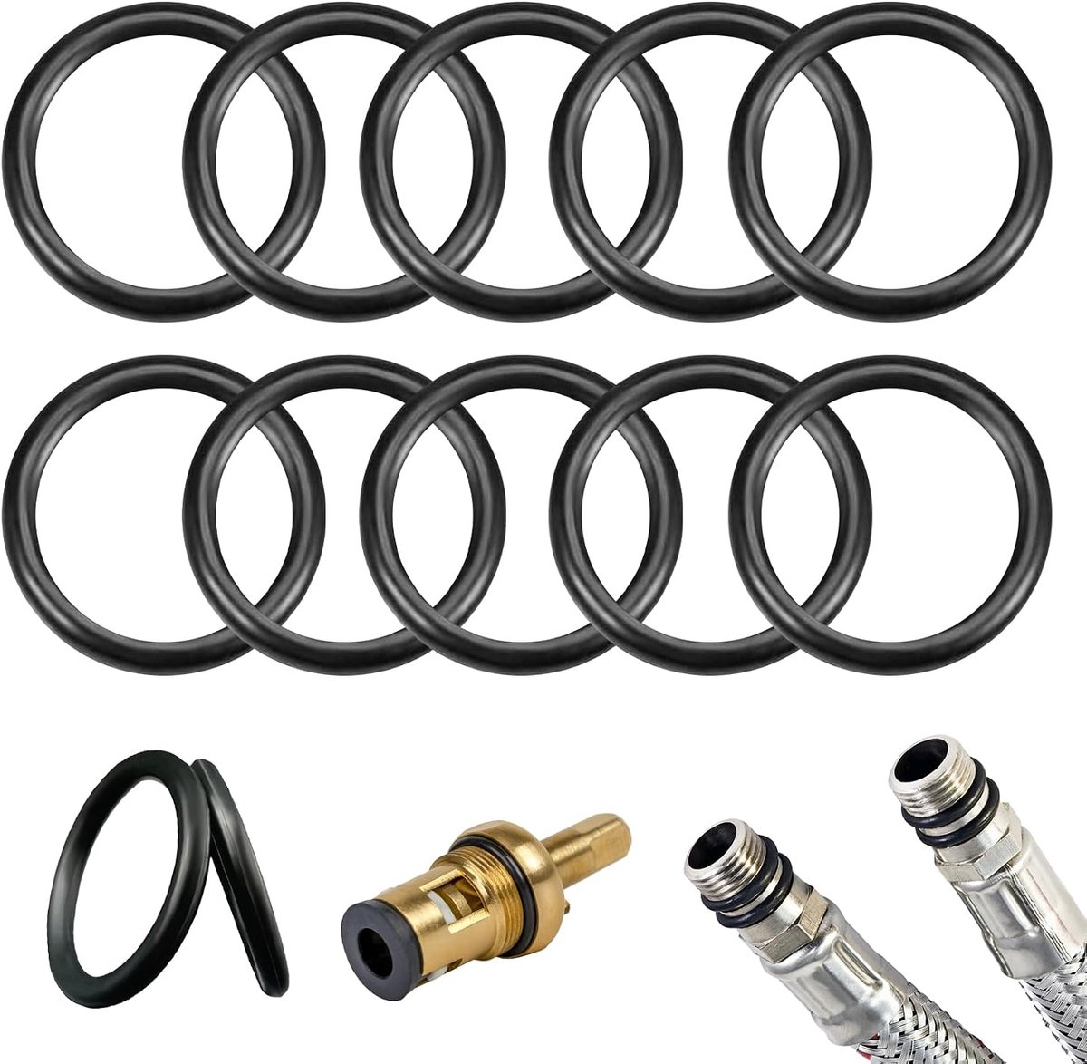 Pack of 10 Nitrile O Seals, 55mm x 5mm, Oil and Temperature Resistant Seals for Pool Pump, Mechanical, Car, Plumbing - ShopVlot