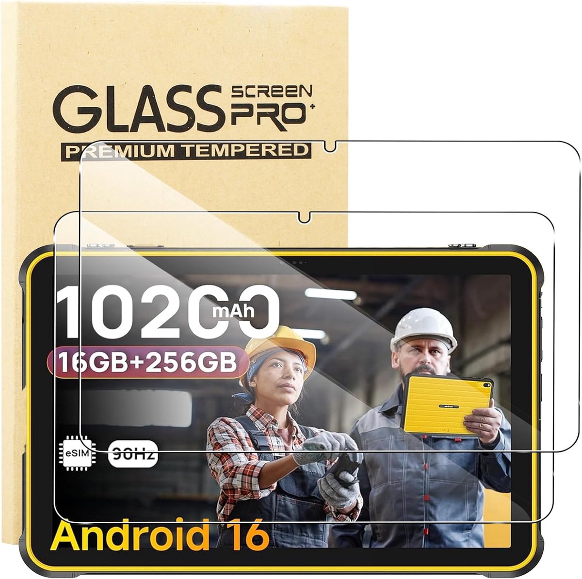 KUSINHOKA Displaybeschermfolie voor Ulefone Rugking Pad 2 Pro 25,7 cm (10,1 inch), 2 stuks, gehard glas - ShopVlot