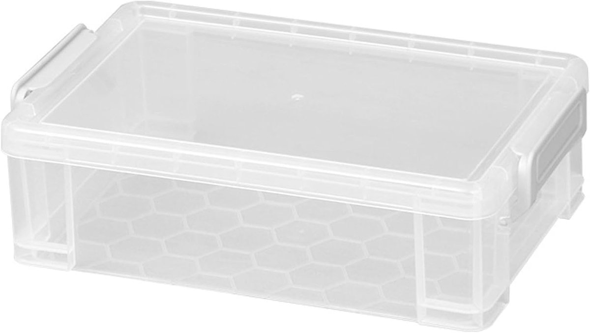 Pack of 4 Plastic Pencil Boxes Stackable Pen Tray Plastic Desk Case Transparent Pencil Boxes Stackable for Office Home - ShopVlot