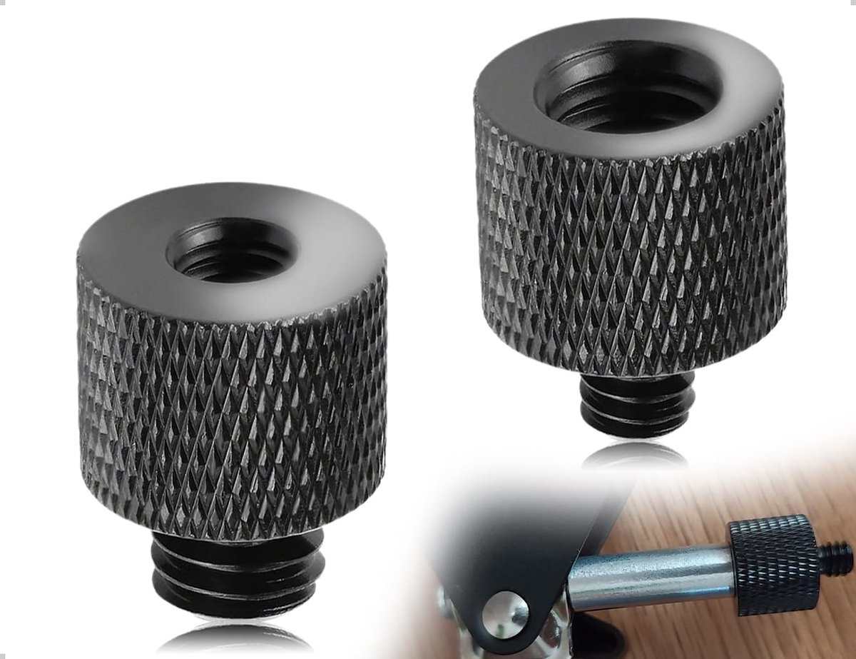 Set met 2 schroefdraadadapters, schroefadapter voor statief van aluminiumlegering van 3/8 inch tot 1/4 inch en 1/4 - ShopVlot